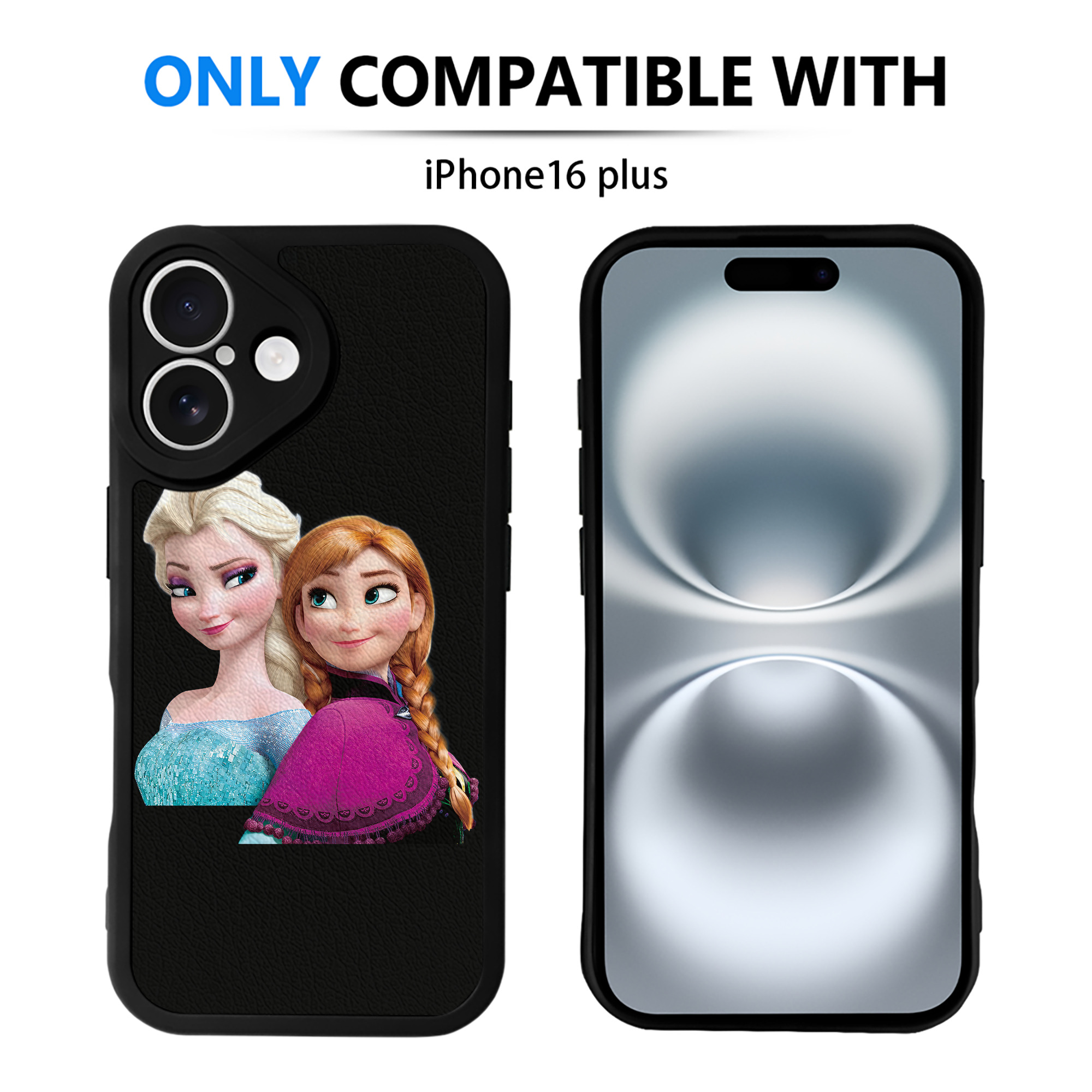 （画像用） アナと雪の女王 アンナ エルサ Frozen Anna Elsa 【iPhone 16シリーズ対応】シリコンスマホケース（レザー調） 材質：シリコン